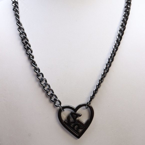 Karl Lagerfeld | Jewelry | Karl Lagerfeld Gunmetal Tone Heart Necklace ...